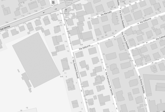 Mappa su cui il luogo è contrassegnato da una spilla